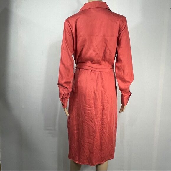 Time & Tru coral Woven Utility Shirt Dress - Picture 8 of 13